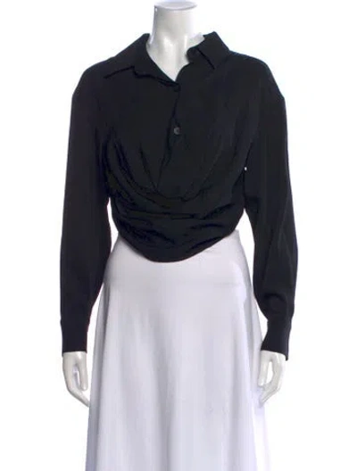 Pre-owned Christopher Esber Long Sleeve Button-up Top In Blue