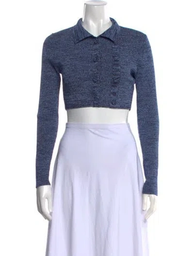 Pre-owned Christopher Esber Long Sleeve Crop Top In Blue