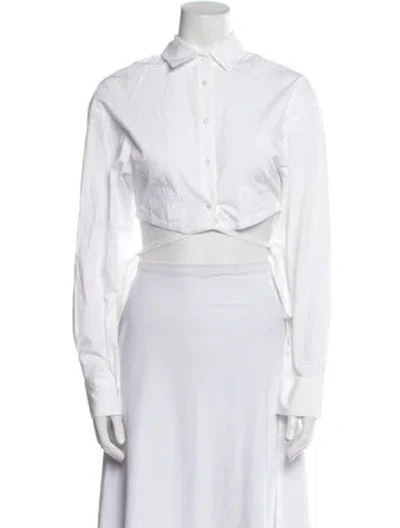 Pre-owned Christopher Esber Long Sleeve Crop Top W/ Tags In White