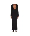 Christopher Esber Black Concave Long Sleeve Rib Maxi Dress In Black