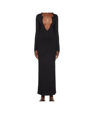 CHRISTOPHER ESBER CONCAVE LONG-SLEEVE MAXI DRESS