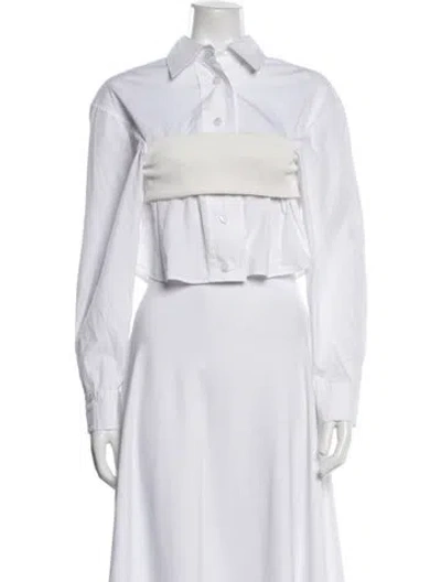 Pre-owned Christopher Esber Long Sleeve Top In White