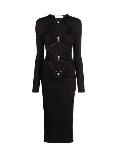 Christopher Esber Long Sleeved Orbit Dress In Black