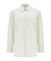 Christopher Esber Mint Green Cotton Shirt With White Stripes In White