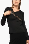 Christopher Esber Long Sleeved Top With Lace Insert In Black