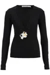 Christopher Esber Long-sleeved Trio Stone Top In Black