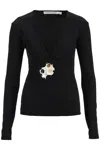 Christopher Esber Long-sleeved Trio Stone Top In Black