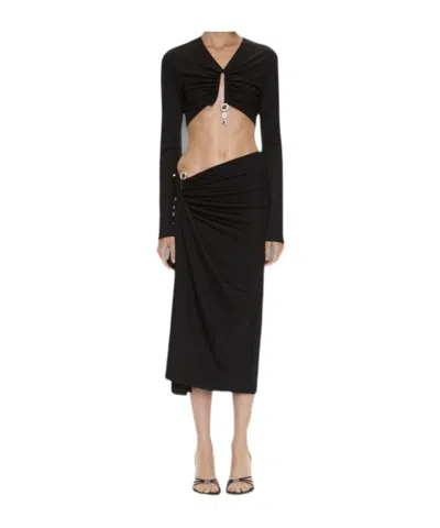 Christopher Esber Long-sleeved Ribbed Knit Top In Black