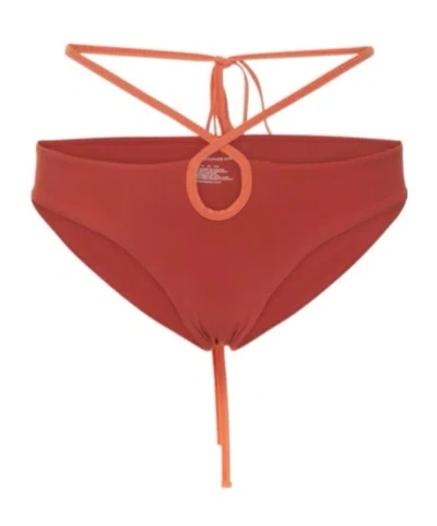 Christopher Esber Loop Tie Lycra Bikini Bottoms In Brown