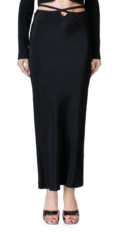 Christopher Esber Loophole Tie Midi Skirt In Black