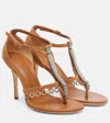 Christopher Esber Ludo Embellished Suede Sandals In Brown