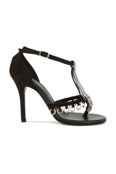 Christopher Esber Ludo Pierced Suede Heel In Brown