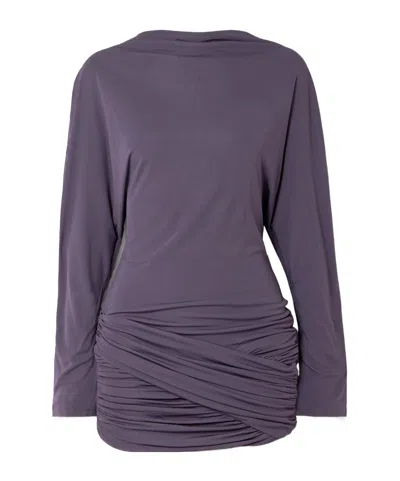 Christopher Esber Luna Draped Jersey Mini Dress In Purple