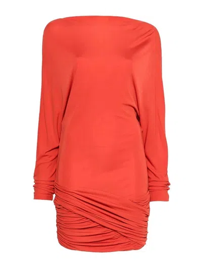 Christopher Esber Luna Draped Jersey Mini Dress In Silver