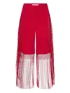 Christopher Esber Macramé Fringed Corduroy Trousers In Red