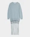 Christopher Esber Monument Layered Macrame Maxi Dress In Stone Blue