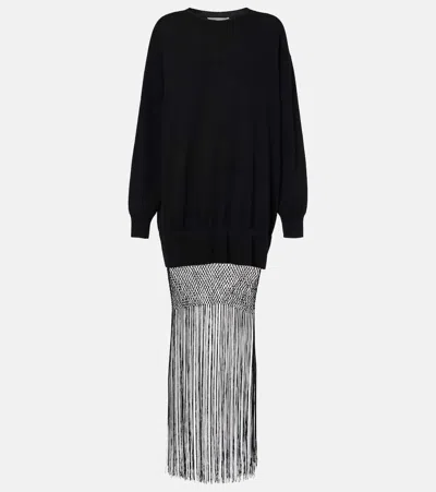 CHRISTOPHER ESBER MACRAME MONUMENT WOOL AND CASHMERE MAXI DRESS