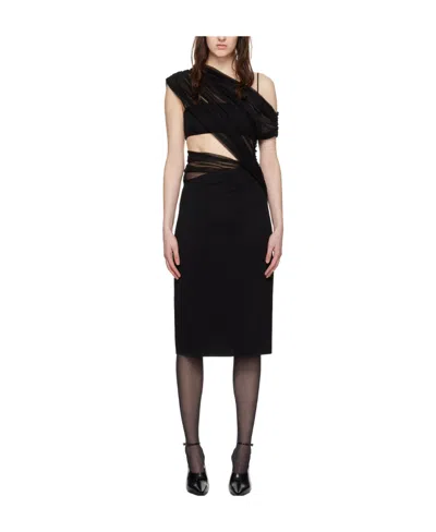 Christopher Esber Magnetica Asymmetric Dress In Black