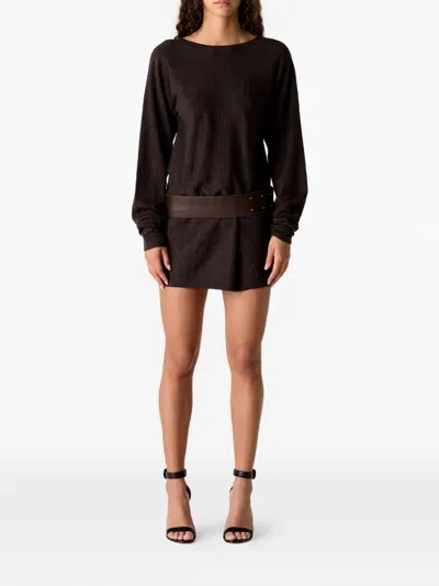 Christopher Esber Magyar Backless Mini Dress In Brown