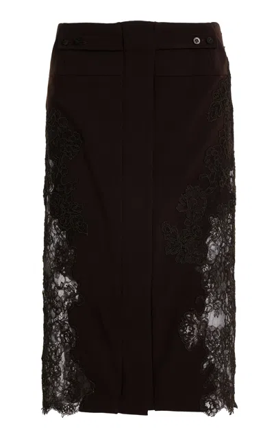 Christopher Esber Mahara Lace Panel Tailored Midi Skirt