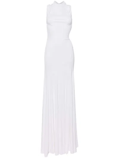 Christopher Esber Cut-out Ruched Maxi Dress In White