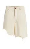 Christopher Esber Manta Sting Raw Edge Denim Shorts In Off-white