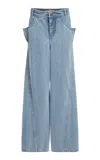 Christopher Esber Manta Sting Rigid Low-rise Wide-leg Jeans In Medium Wash