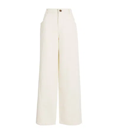 Christopher Esber Manta Sting Wide-leg Jeans In White