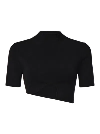 Christopher Esber Maparadita Cropped Top In Viscose Blend In Black