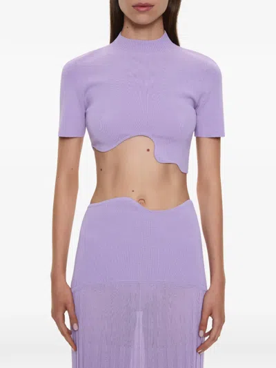 Christopher Esber Maparadita Knitted Top In Purple