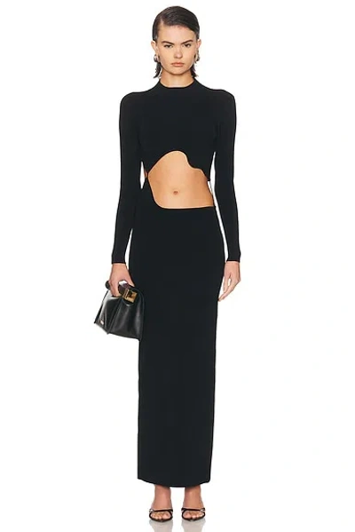 Christopher Esber Maparadita Lattice Separation Dress In Black