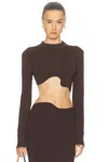 Christopher Esber Maparadita Long Sleeve Top In Brown