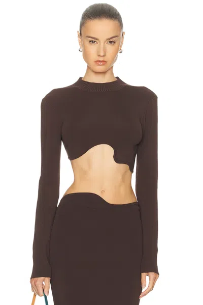 Christopher Esber Maparadita Long Sleeve Top In Brown