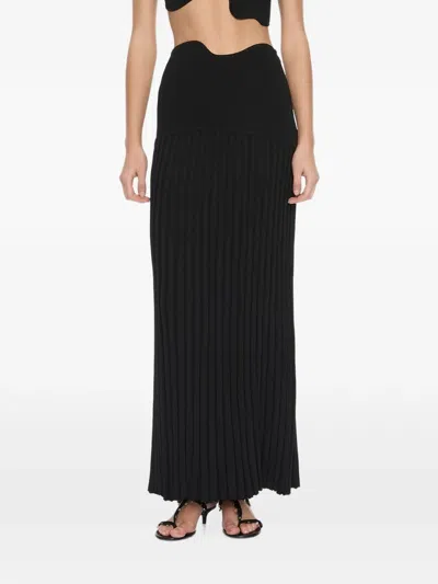 Christopher Esber Maparadita Pleated Maxi Skirt In Black