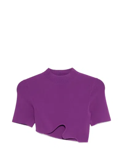Christopher Esber Maparradita Ribbed T-shirt In Purple