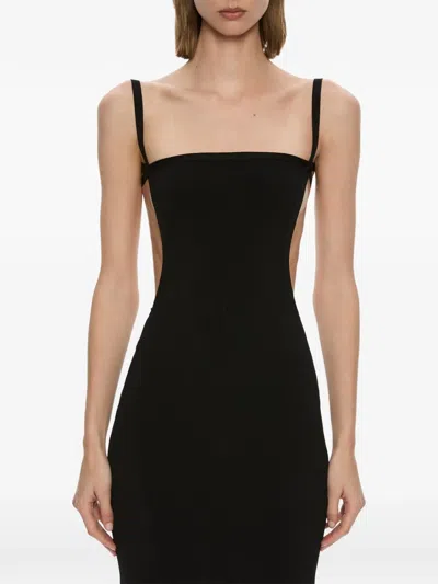 Christopher Esber Mara Contour Knit Midi Dress In Black