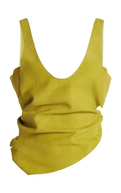Christopher Esber Marea Suede Tank Top In Green