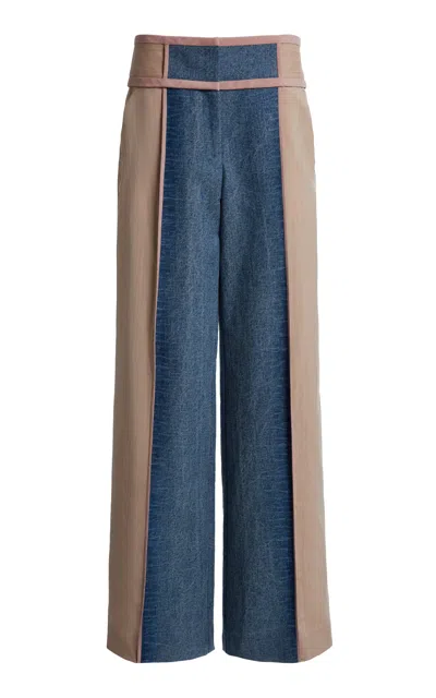 Christopher Esber Margot Spliced Straight Leg Jeans In Blue