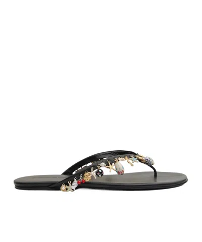 Christopher Esber Memento Charm-embellished Leather Flip-flops In Black