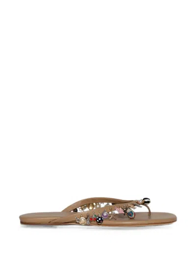 Christopher Esber Memento Charm Sandals In Brown