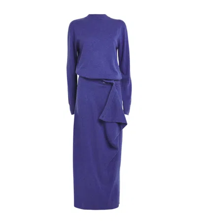 Christopher Esber Merino Wool-cashmere Maxi Dress In Blue