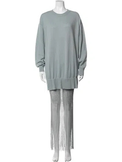 Pre-owned Christopher Esber Merino Wool Long Dress In Blue