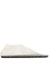 Christopher Esber Minette Embellished Mesh Ballet Flats In Neutrals