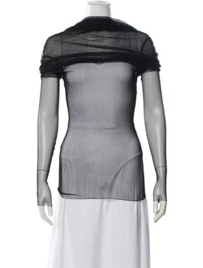 Pre-owned Christopher Esber Mesh Crew Neck Top In Black
