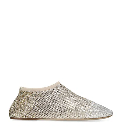 Christopher Esber Mesh Embellished Minette Ballet Flats In Gold