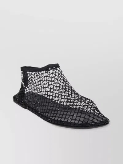 Christopher Esber Mesh Flat Open Toe Ballerina In Black