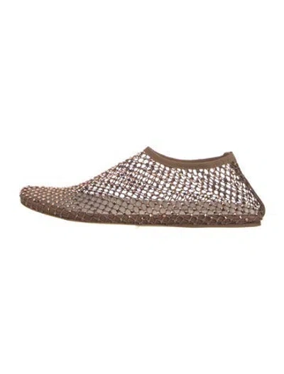Pre-owned Christopher Esber Mesh Patterned Flats In Neutrals