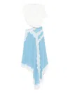 Christopher Esber Verve Asymmetric Lace-trimmed Silk-georgette And Ribbed Jersey Dress In Blue