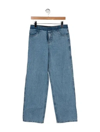 Pre-owned Christopher Esber Mid-rise Wide Leg Jeans In Blue