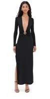 Christopher Esber Mineral Stone Cascade Dress Black In Black